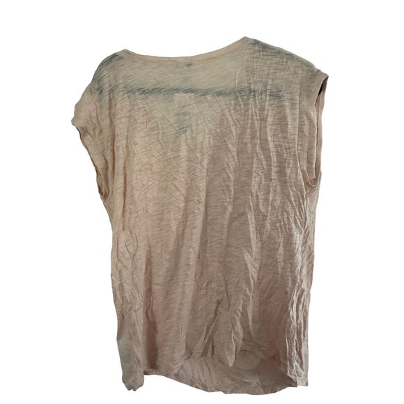 Bar III Womens XXL Light Pink Short Sleeve V-Neck Top 60% Pima Cotton - Picture 3 of 4